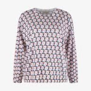 BRUNO MANETTI Geometric Top Lightweight Sweater  44 L XL Pink Blue Cotton Shirt